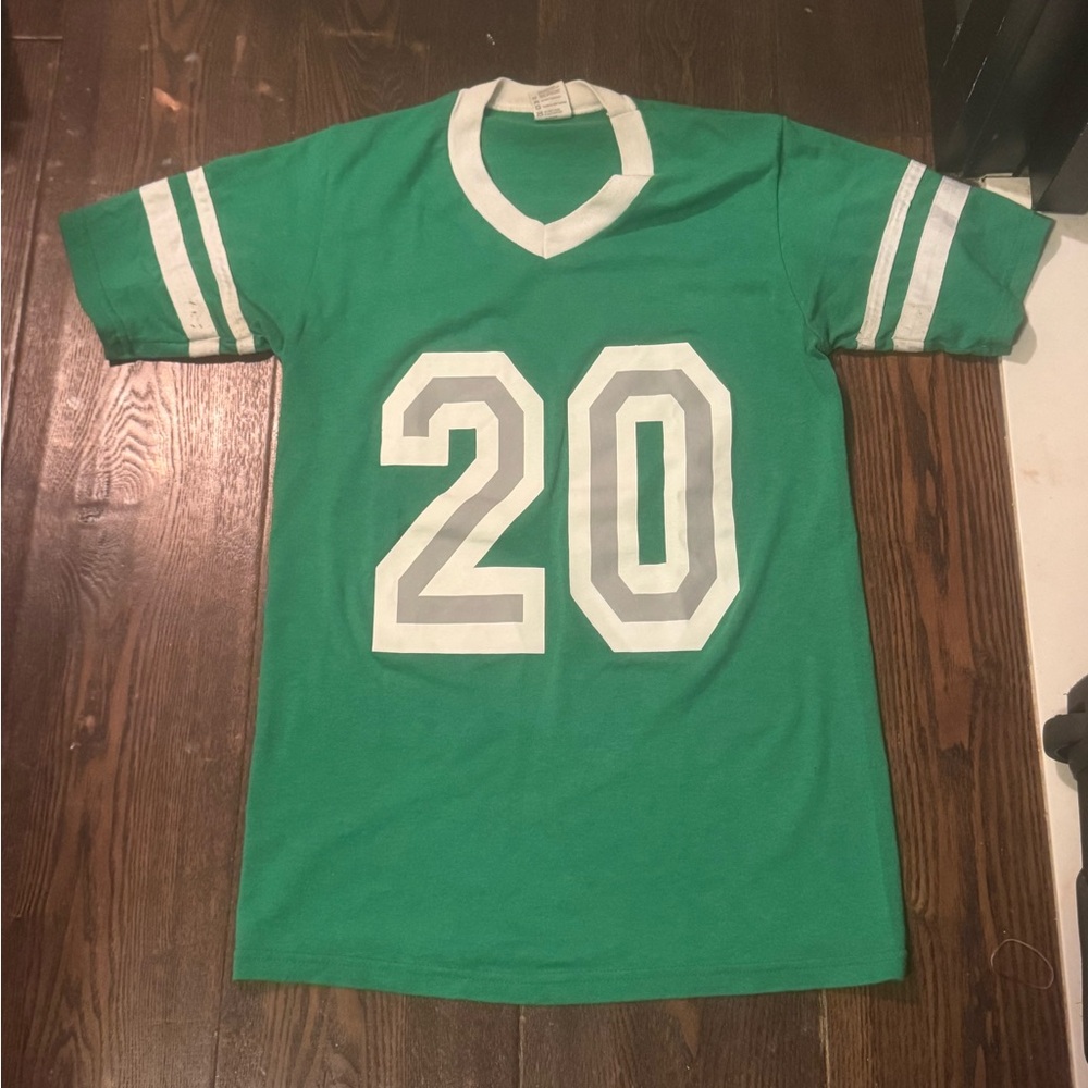 Kelly Green and White B Dawk Go Birds Atheltic Tee size S